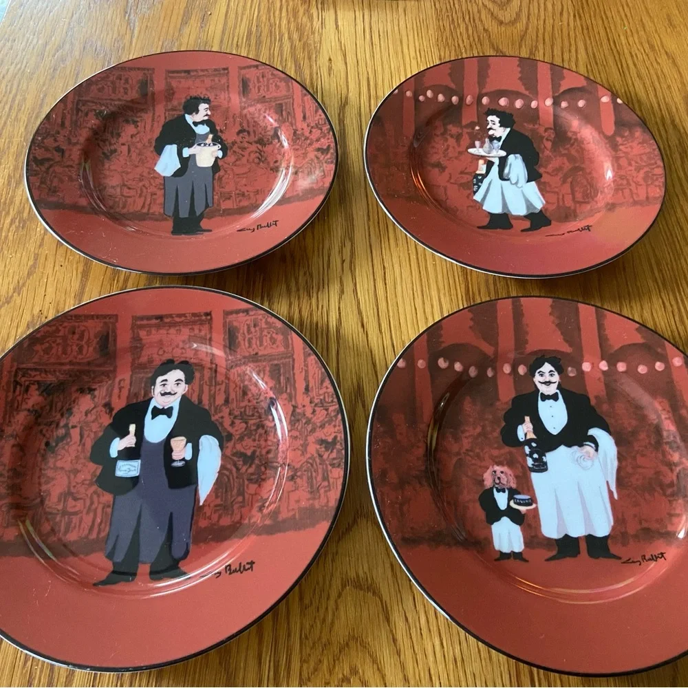 4 Williams Sonoma White Les Garçons Salad Plates
